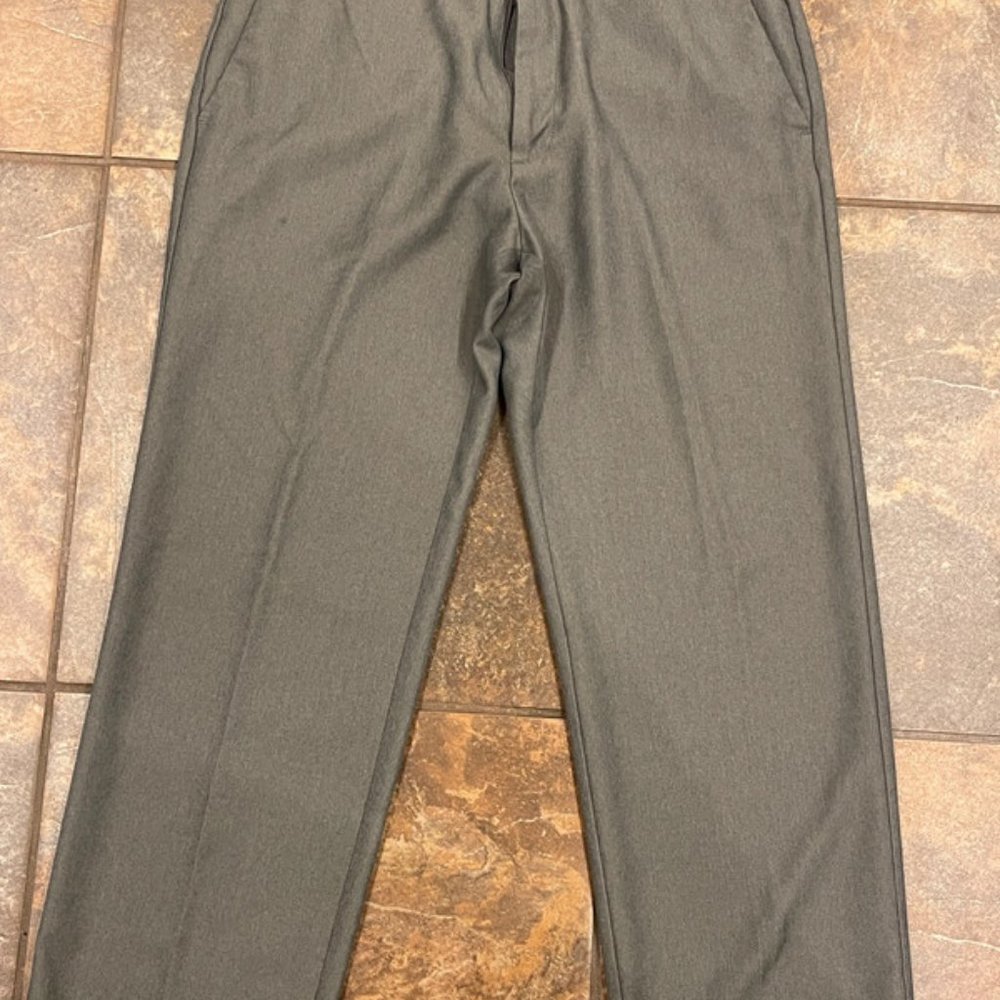 gray flat font dress slack pants for men